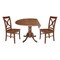 International Concepts 42 in. Dual Drop Leaf Table with 2 Cross Back Dining Chairs - 3 Piece Dining Set K581-42DP-C-14P - alternate 2